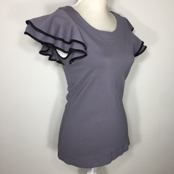 French Connection Tops - French Connection • lavender gray ruffle top